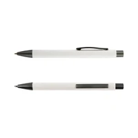 A set of two Aspen Paper Pens in white with black accents, featuring clips for easy attachment.