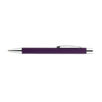A purple aluminium pen with a silver clip, featuring a sleek and modern design.