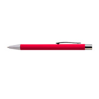 A red Aspen Aluminium Pen with a silver clip and tip, designed for metal writing instruments.