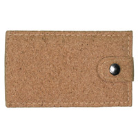 A cork manicure set with a natural brown cork case featuring a snap closure.