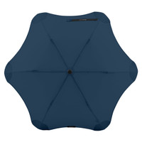 A blue BLUNT Metro Umbrella featuring a unique, eight-panel design and a central locking mechanism.