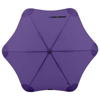 A purple BLUNT Classic Umbrella with a star-shaped canopy and a central hub, featuring a logo.