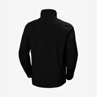 Black jacket back view on white background, stylish outerwear for men.