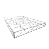 A white curved display wall frame with a geometric design, suitable for exhibitions and events.