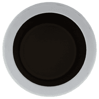 A drink bottle holder in black with a white rim. Features a logo on the surface.