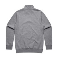 A grey half-zip crew jumper with a simple, unbranded design and a stand-up collar.