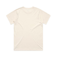 A light beige classic tee with a crew neck and short sleeves, featuring a plain back without any visible branding.