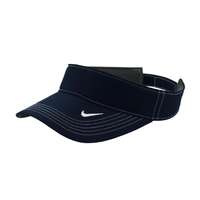 A navy blue visor with a branded logo and contrast stitching, designed for sun protection.