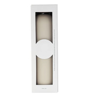 A drink bottle with a sleek design in a light colour, displayed in a minimalist white packaging with a logo.