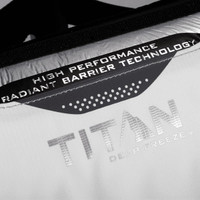 A close-up of a cooler featuring a grey and silver design with a logo and text about high-performance technology.