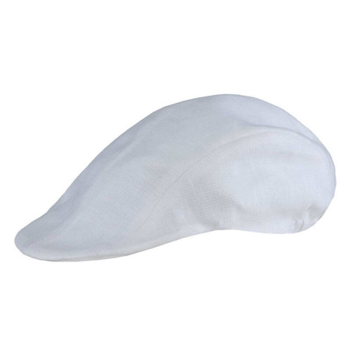 A white Coppola Cap with a smooth, rounded shape and textured fabric. The cap features a small logo on the side.