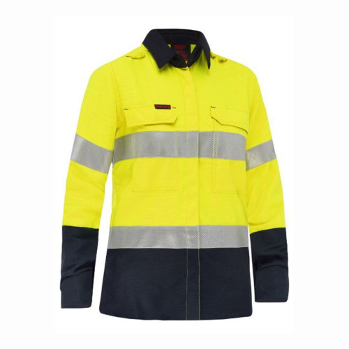 Bisley Apex 160 Women's Taped HiVis FR Ripstop Vented Shirt