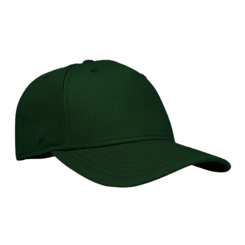 Dark green baseball cap with curved brim and subtle logo.