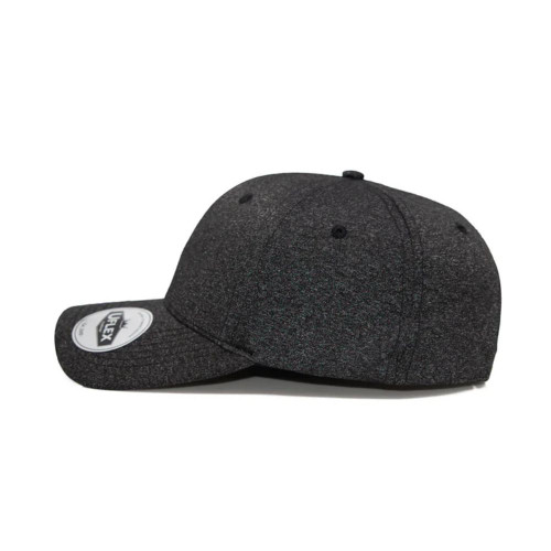 Dark grey baseball cap side view on white background.