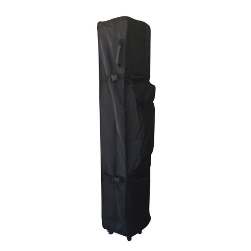 A tall black carry bag designed for transporting the 3x3 Marquee, featuring handles and wheels for easy mobility.