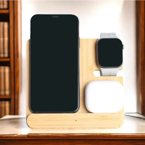 Wooden Wireless Charging Station Wooden Wireless Charging Station