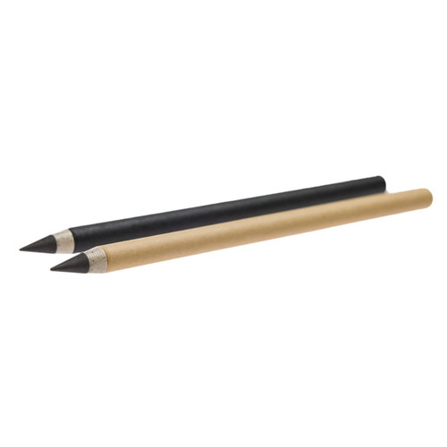 A pair of Stealth Kraft Inkless Pens in black and natural colors, featuring pointed tips and a minimalist design. A pair of Stealth Kraft Inkless Pens in black and natural colors, featuring pointed tips and a minimalist design.