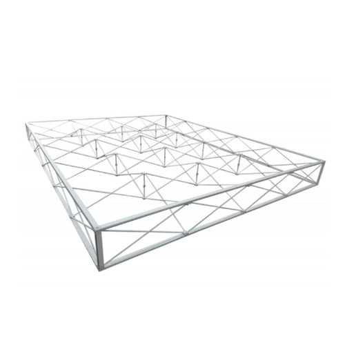 A white curved display wall frame with a geometric design, suitable for exhibitions and events. A white curved display wall frame with a geometric design, suitable for exhibitions and events.