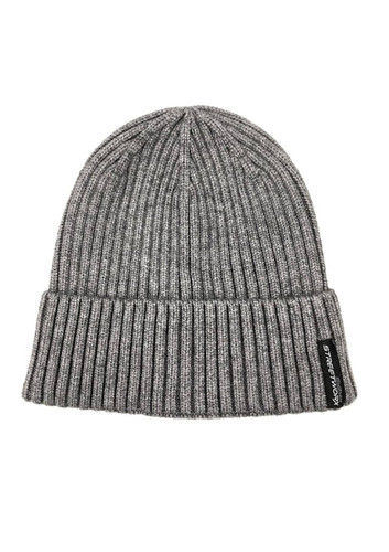 A grey beanie with a ribbed texture and a branding label on the side. Suitable for unisex wear. A grey beanie with a ribbed texture and a branding label on the side. Suitable for unisex wear.
