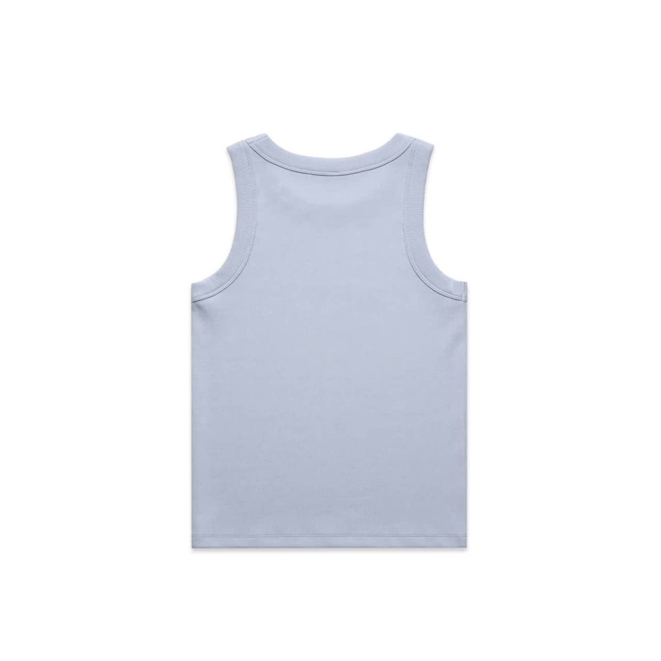 A light blue organic rib tank top with a simple design and no visible logos.