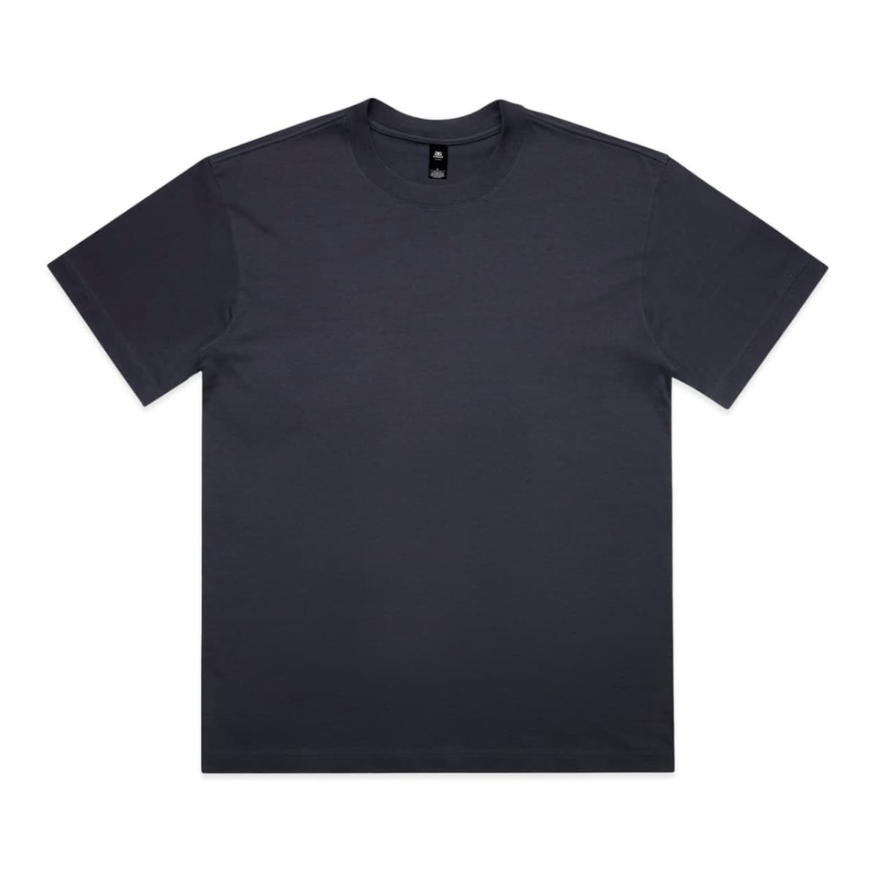 A dark navy Box Tee shirt displayed flat. The shirt features a crew neck and short sleeves, with a logo on the tag.