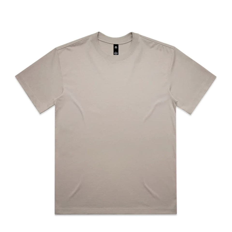 A light beige Box Tee t-shirt with a simple design and a logo at the neckline.