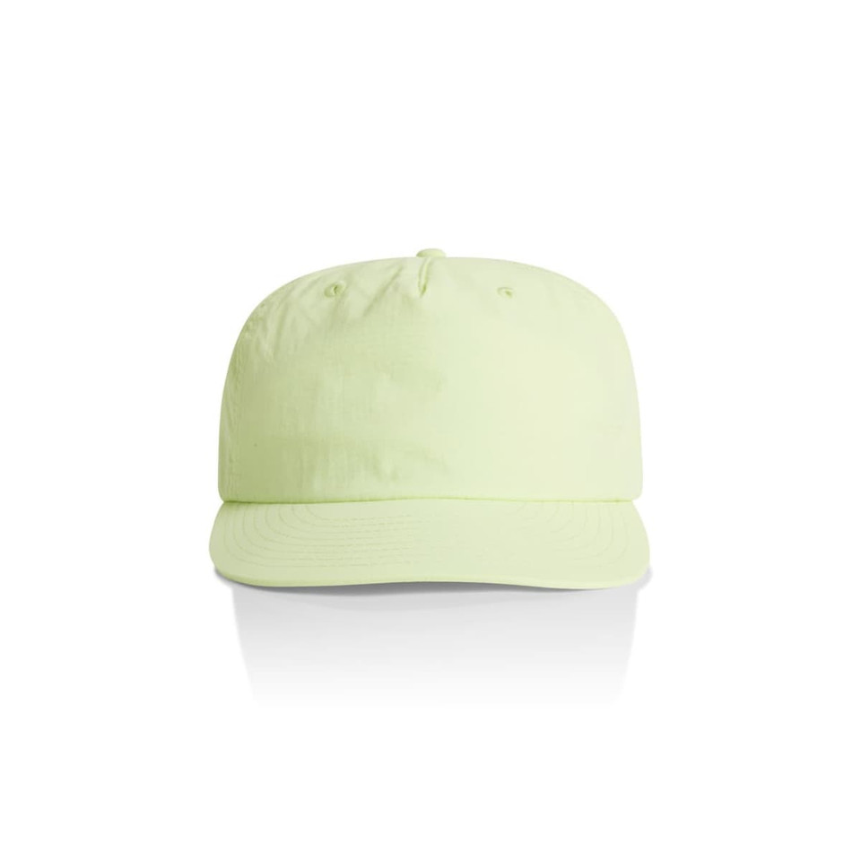 A pale green cap with a relaxed fit and a logo on the front.