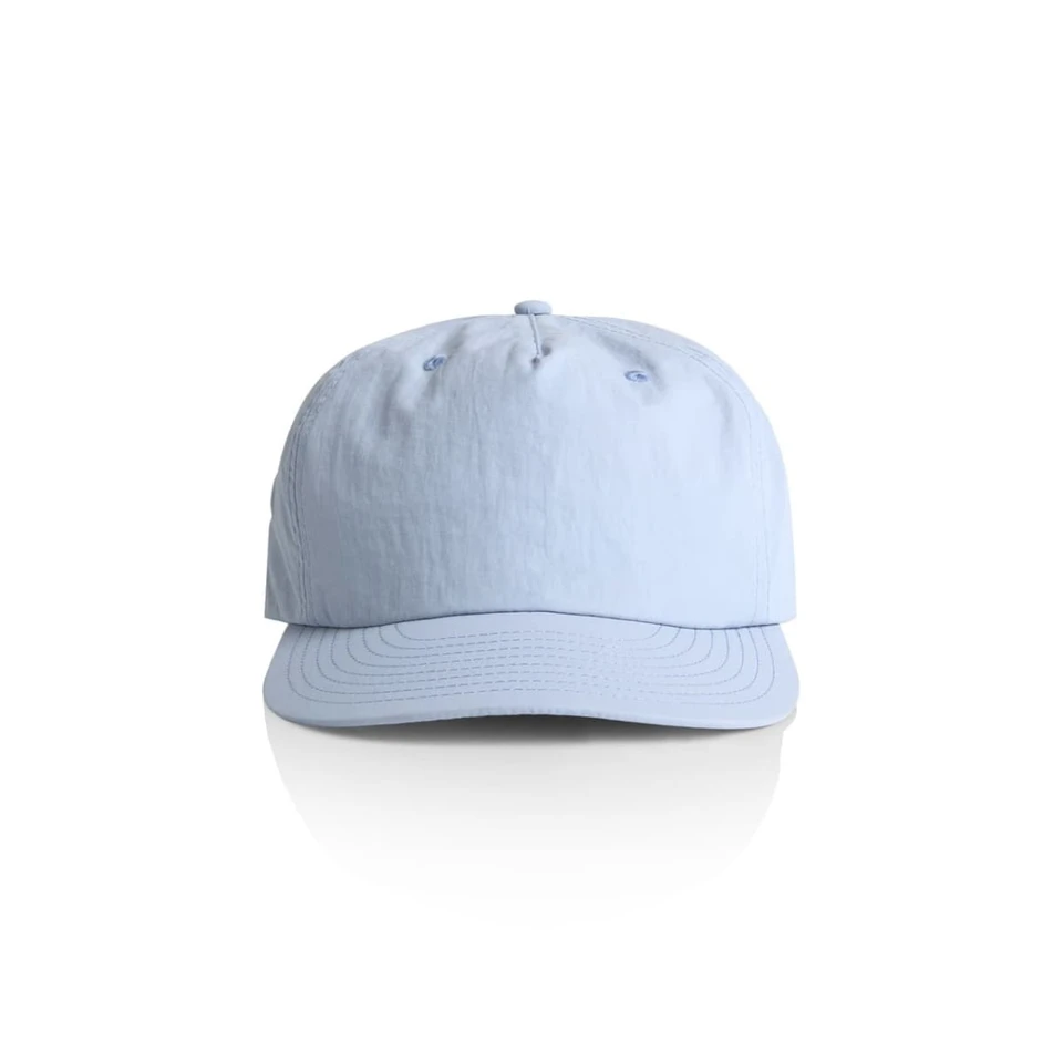 A light blue cap with a curved brim and a logo on the front, featuring a classic design.