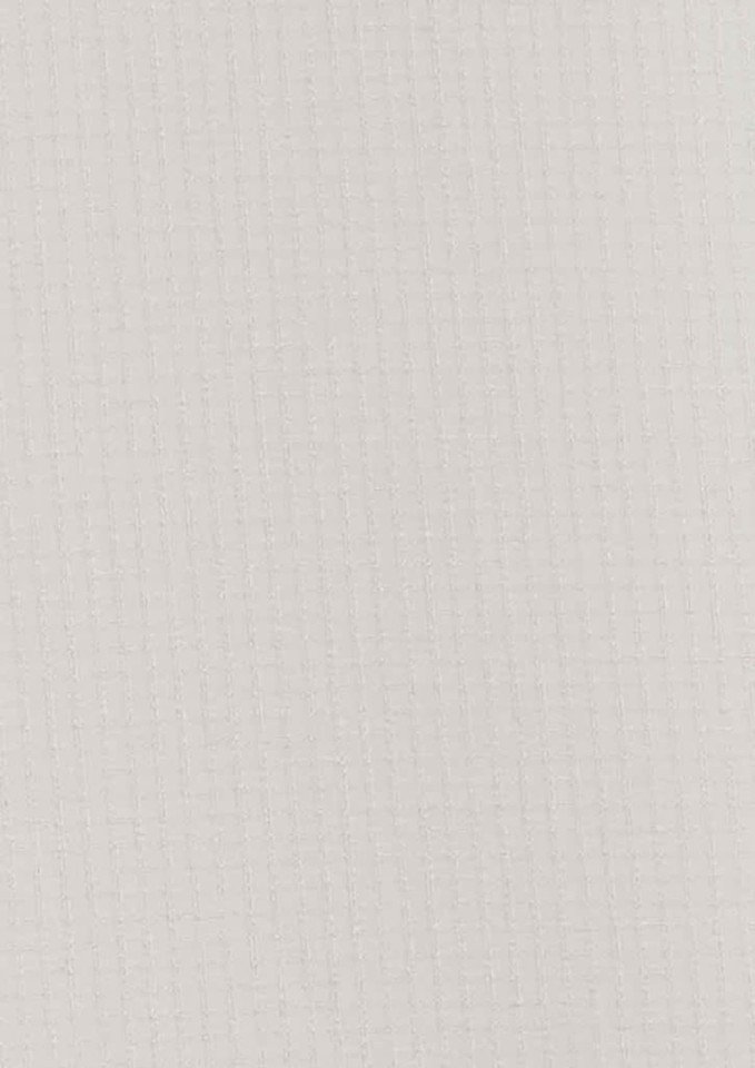 A white, textured fabric with a grid pattern suitable for a button-up shirt.