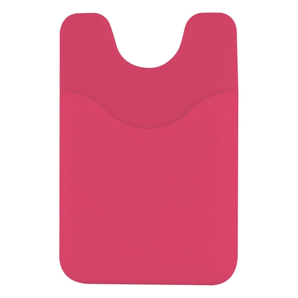 A pink Smart Wallet designed for holding a phone, featuring a minimalistic shape and smooth texture.