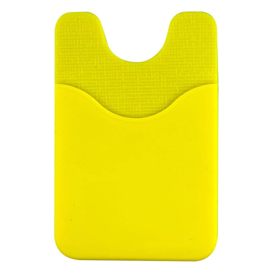 A bright yellow Smart Wallet with a textured surface and a cut-out design. It has a logo on the front.