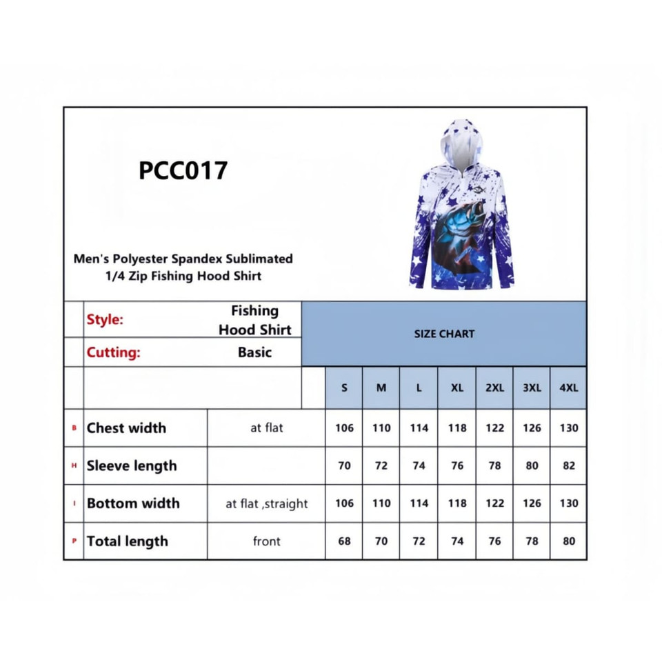 Men's polyester spandex sublimated 1/4 zip fishing hood shirt featuring a starry design in blue and white.