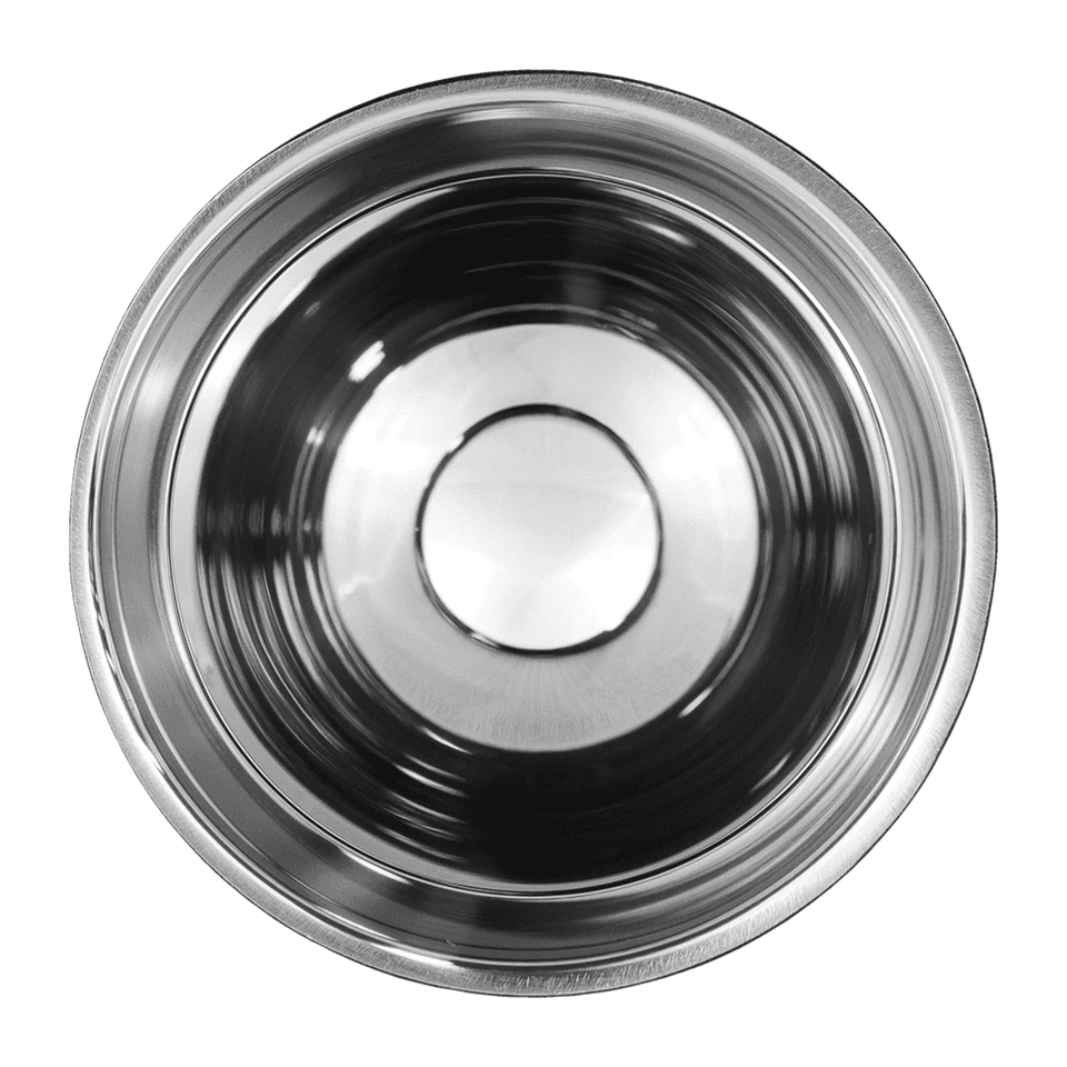 A drinkware set featuring two recycled espresso cups in silver with a shiny interior and a smooth exterior.