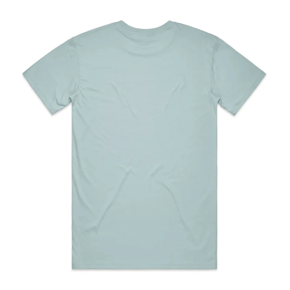A light blue T-shirt featuring a plain design, with no visible logos or text.