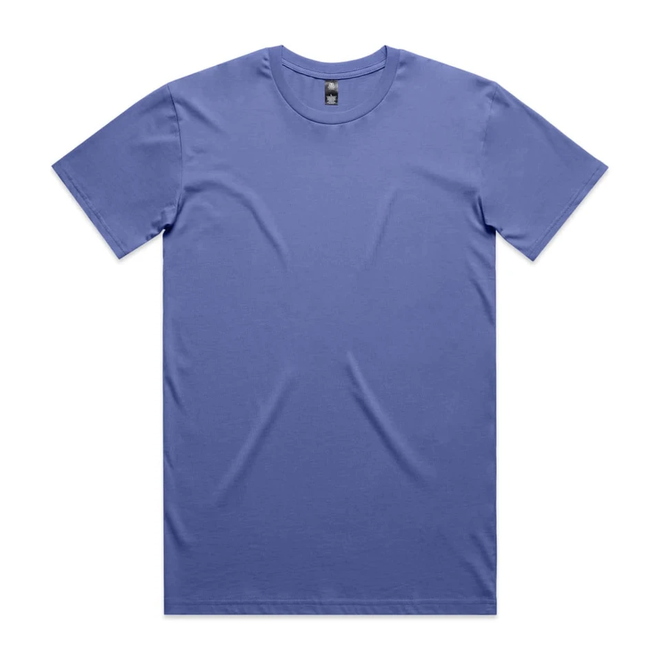 A blue Staple Tee t-shirt, featuring a crew neck and short sleeves, with a brand logo on the label.