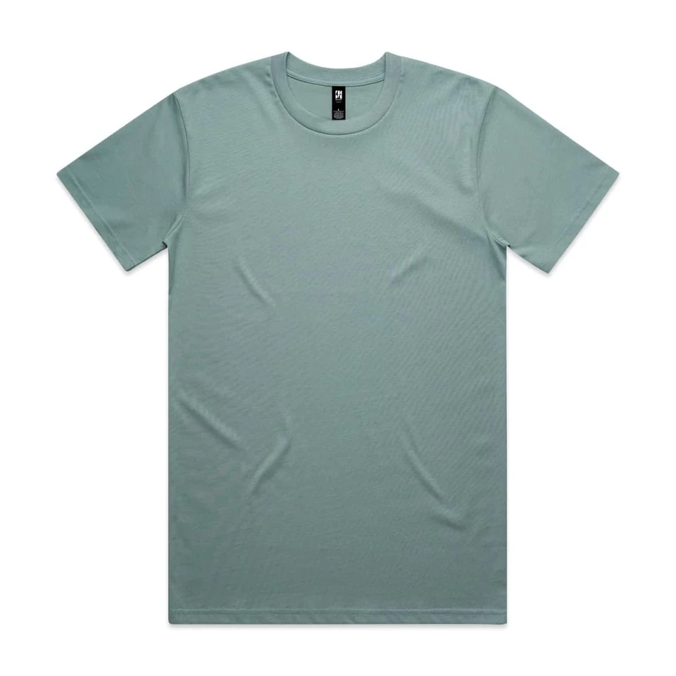 A classic tee in a soft green hue, featuring a simple design and a small logo.