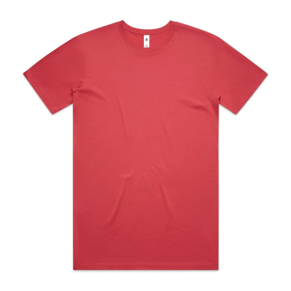 A red Basic Tee featuring a crew neck and short sleeves, with a visible brand logo.