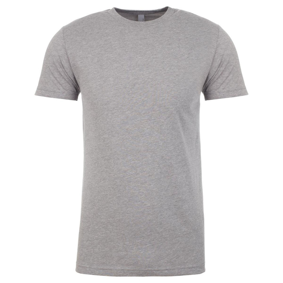 A grey men's CVC crew t-shirt displayed against a plain background, featuring short sleeves and a casual fit.