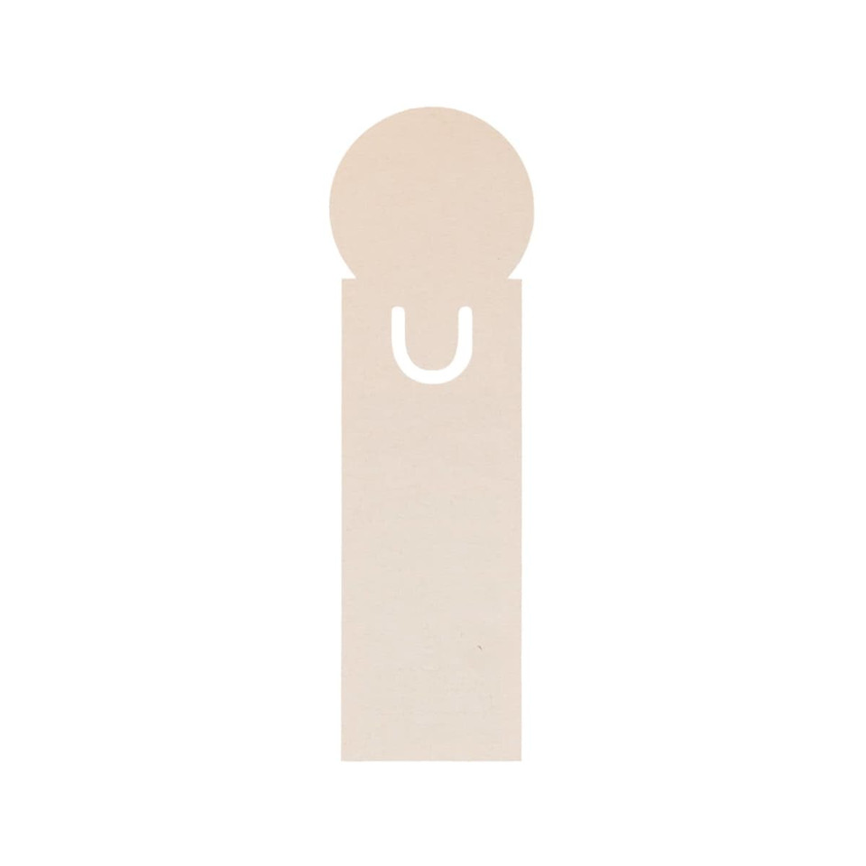 A Circle Milk Carton Bookmark in a simple, minimalist design featuring a rounded top and a cut-out section for easy use.