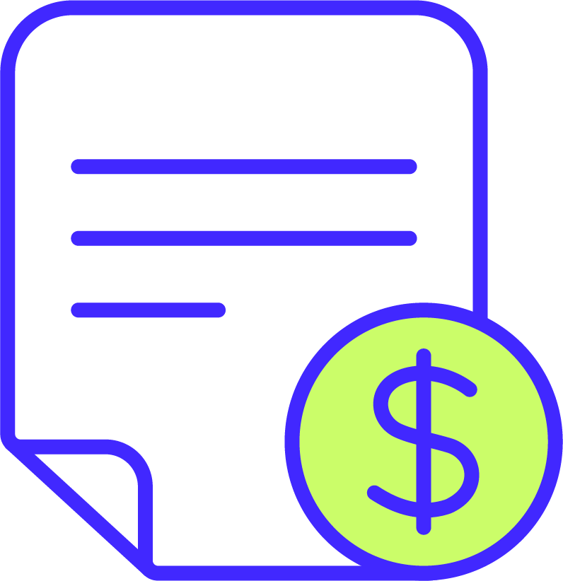 Invoice with circle check icon