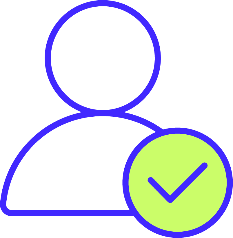 User with circle check icon