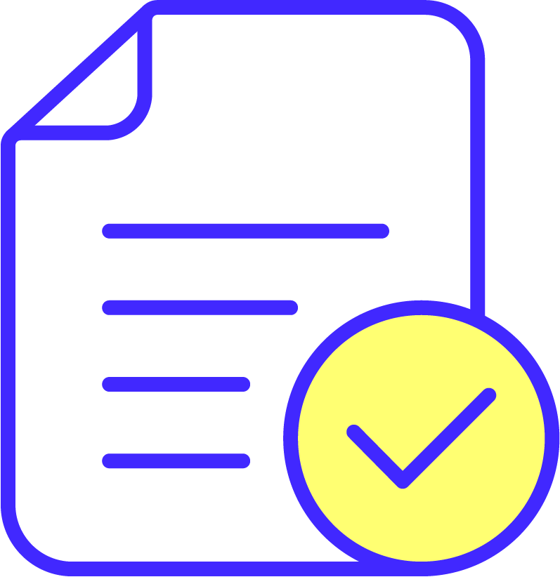 Document with circle check icon