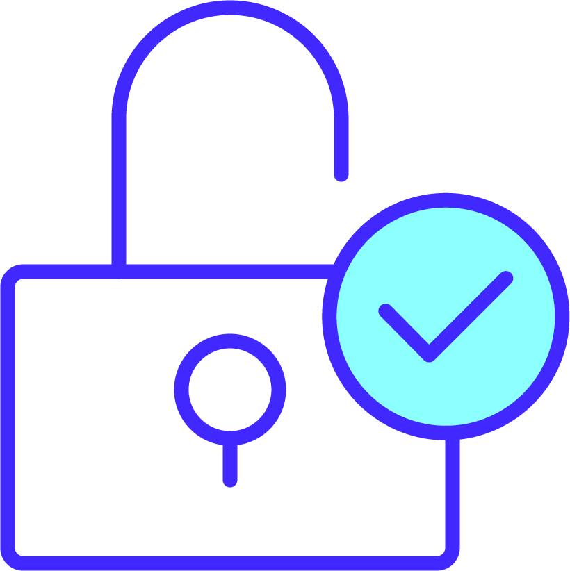 Lock with with circle check icon