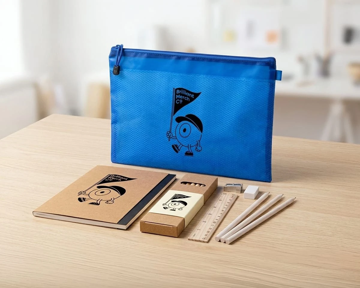 A smarty pants stationery set displayed on a desk