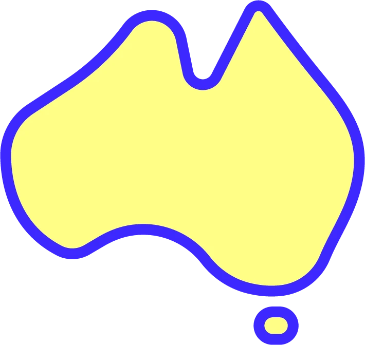 Yellow Australia map icon