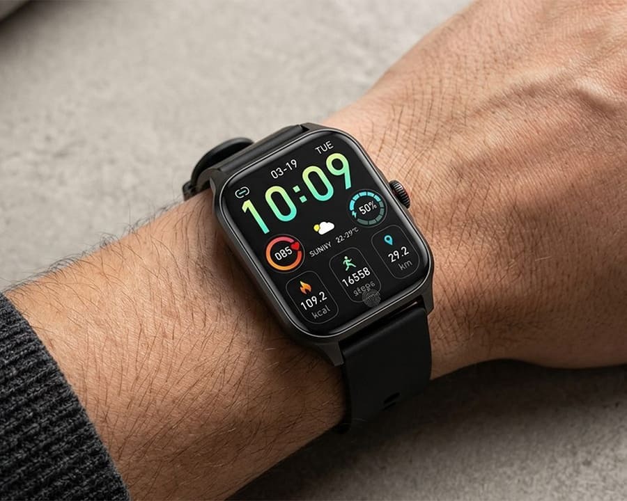 A black flight smart watch