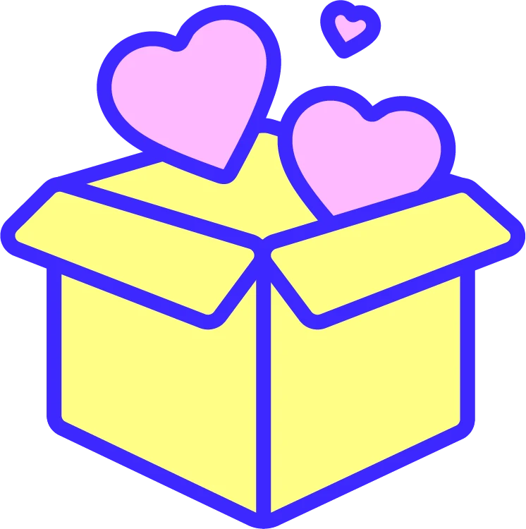 Box with hearts icon