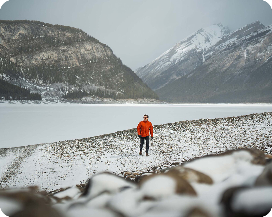 Man in the distance wearing thermal gear