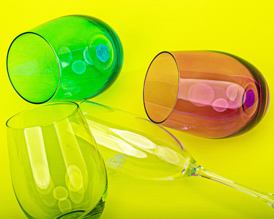 A collection of colourful drinking glasses