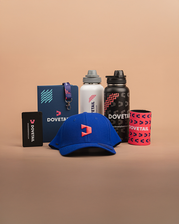A collection of dovetail advisory promotional items